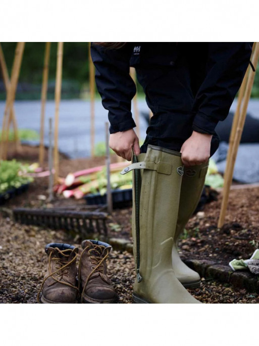 Bottes Chasseur doublées en cuir femme vert vierzon Le Chameau