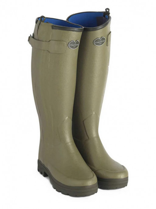 Bottes Chasseur doublées en cuir femme vert vierzon Le Chameau Bottes Chasseur doublées en cuir femme vert vierzon Le Chameau