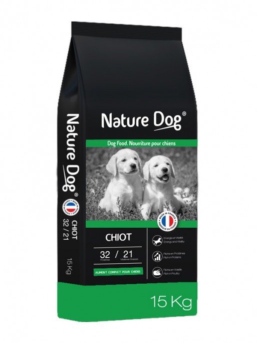 Croquettes Chiot 32/21 Nature Dog 15kg