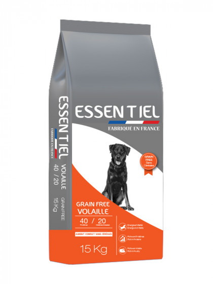 Croquettes Essentiel Grain Free Volaille 40/20 Nature Dog 15kg