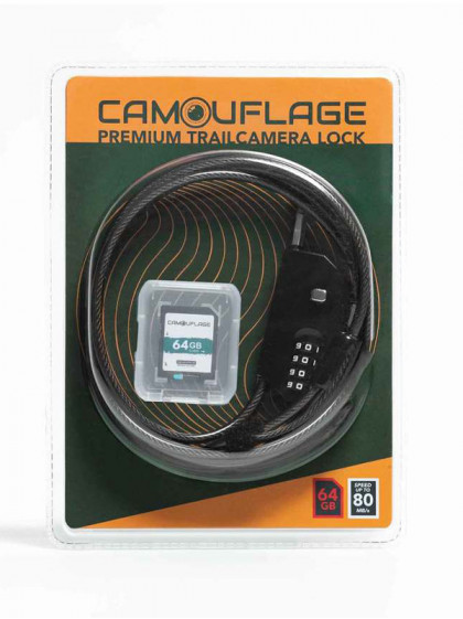 Kit cadenas et carte SD 64Gb pour caméra Camouflage