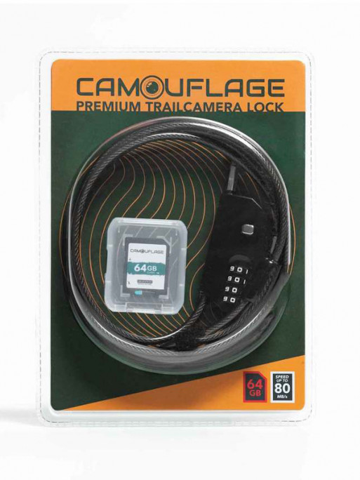 Kit cadenas et carte SD 64Gb pour caméra Camouflage