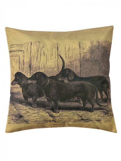 Coussin 3 bassets noirs Lovergreen