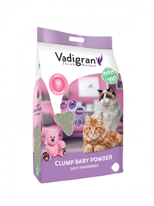 Litière pour chat Bentonite BabyPowder 12kg Vadigran