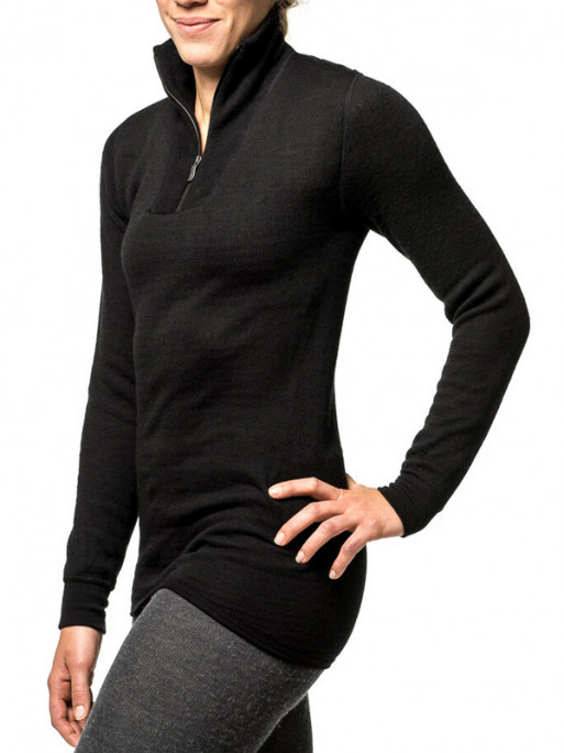 Tee-Shirt ML unisexe col montant zippé 400 Woolpower