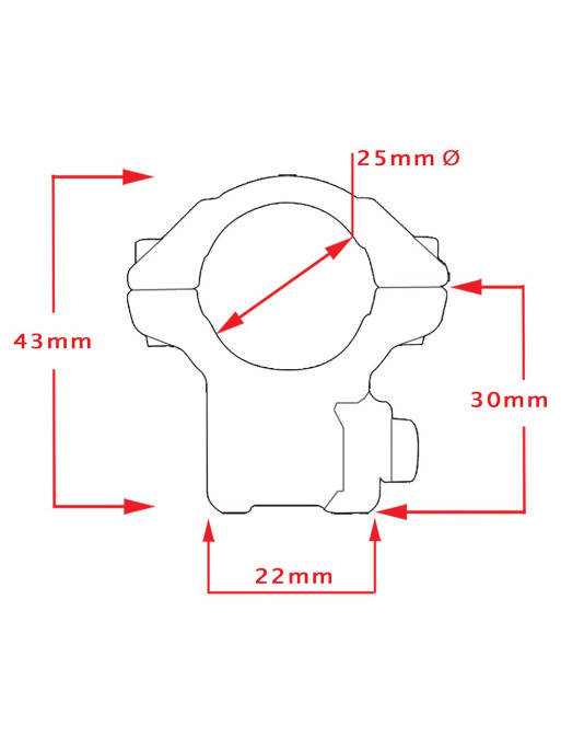 Colliers de montage fixe  Ø 25,4 mm - HAWKE OPTICS