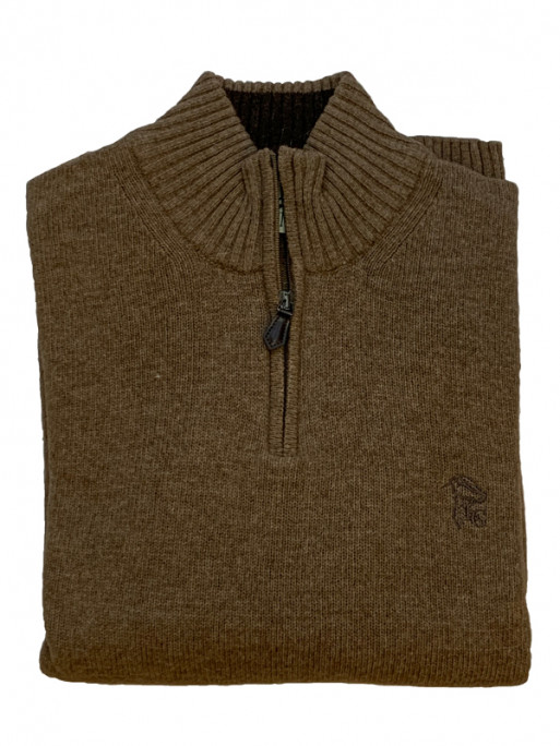 Pull col zippé Lambswool Lovergreen