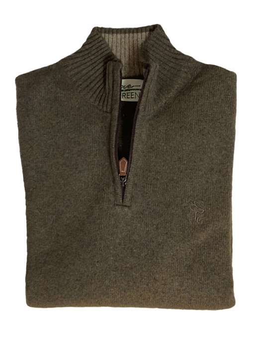 Pull col zippé Lambswool Lovergreen Pull col zippé Lambswool Lovergreen
