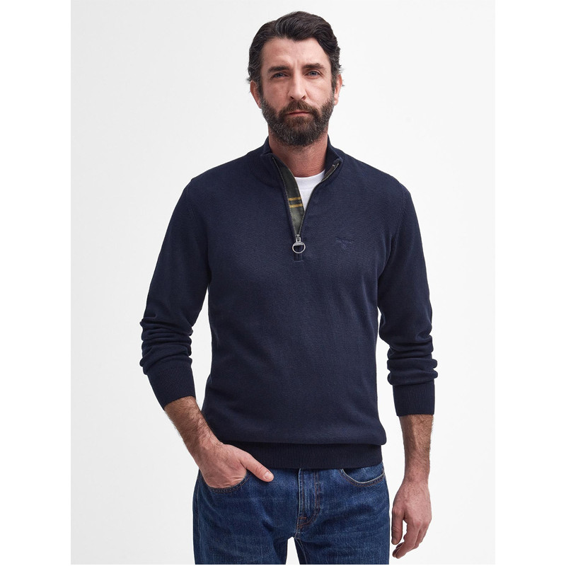 Pull col zippé Pima Barbour