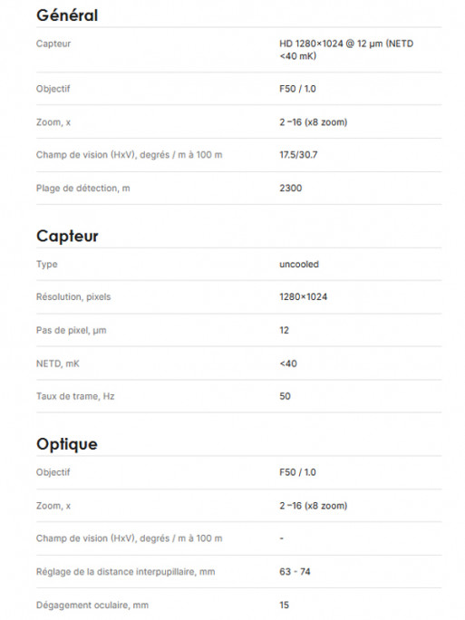 Jumelles thermiques Merger LRF XT50 Pulsar Jumelles thermiques Merger LRF XT50 Pulsar