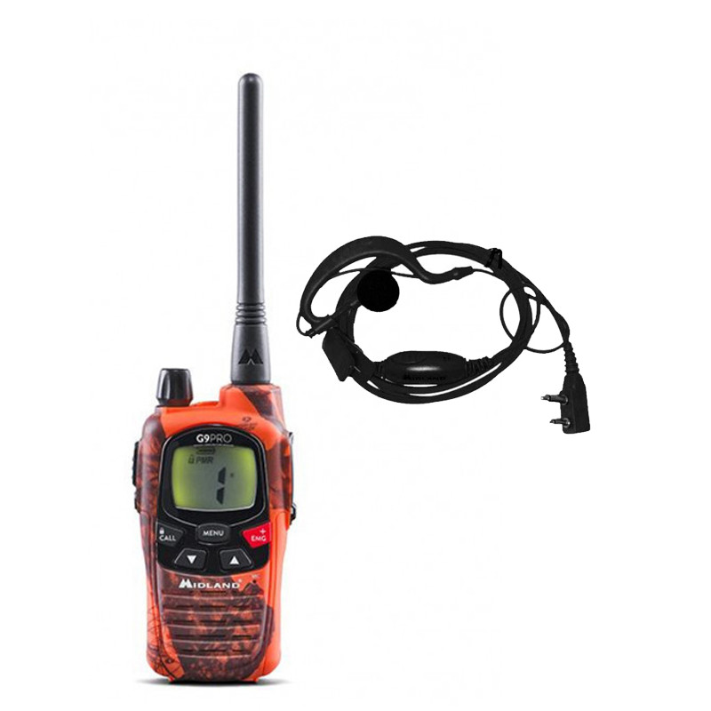 Talkie-Walkie G9 Pro blaze Midland avec oreillettes