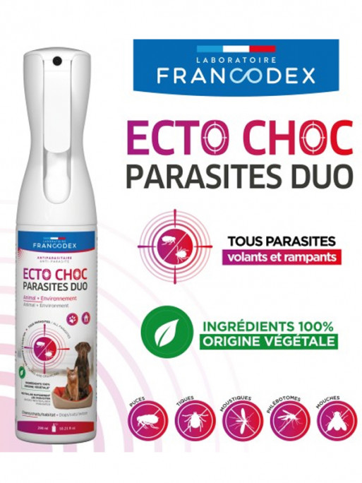 Brumisateur Ecto Choc Parasites Duo 290ml Francodex Brumisateur Ecto Choc Parasites Duo 290ml Francodex