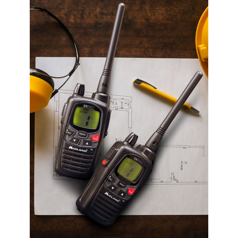 Pack de 4 Talkie-Walkies G9 Pro avec oreillettes Midland