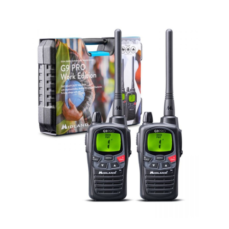 Pack de 2 Talkies-Walkies G9 Pro avec oreillettes Midland