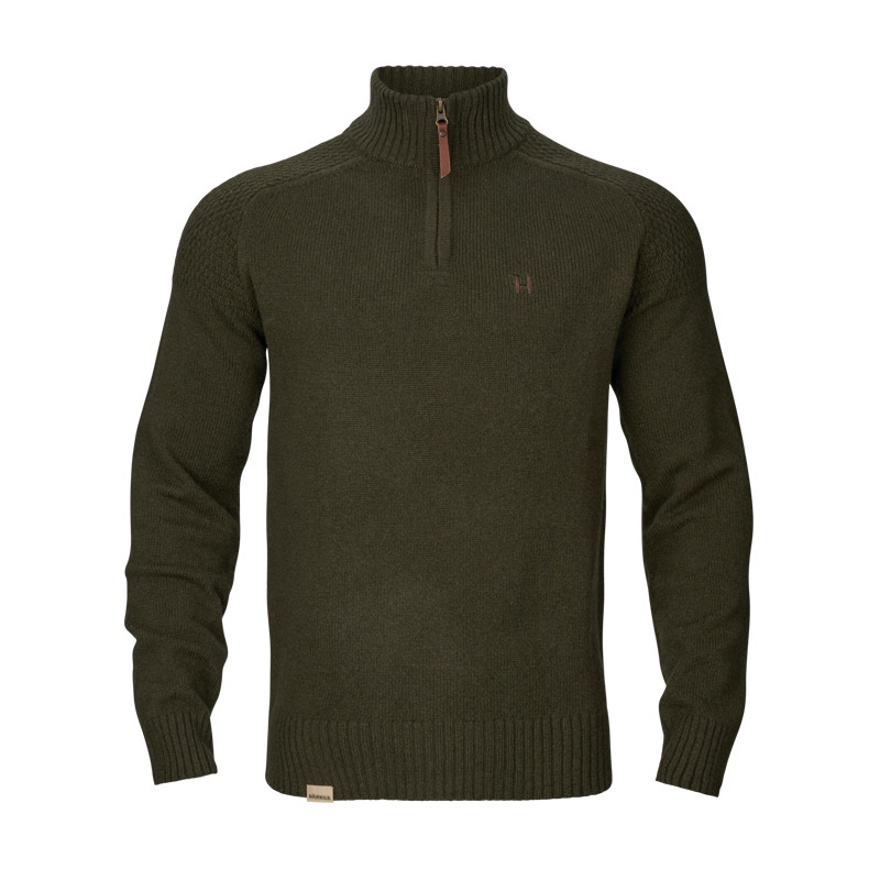 Pull Vincent Merino demi-zippé Härkila