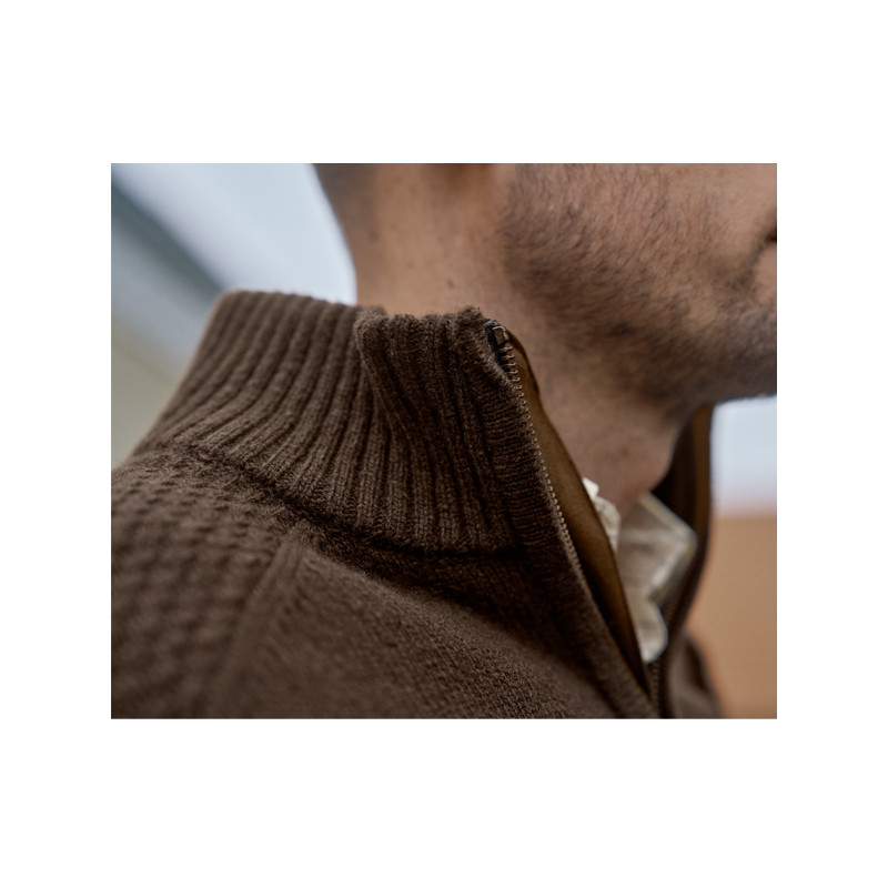 Pull Vincent Merino demi-zippé Härkila