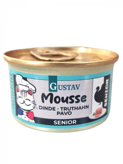 Mousse de dinde chat sénior 85g Gustav