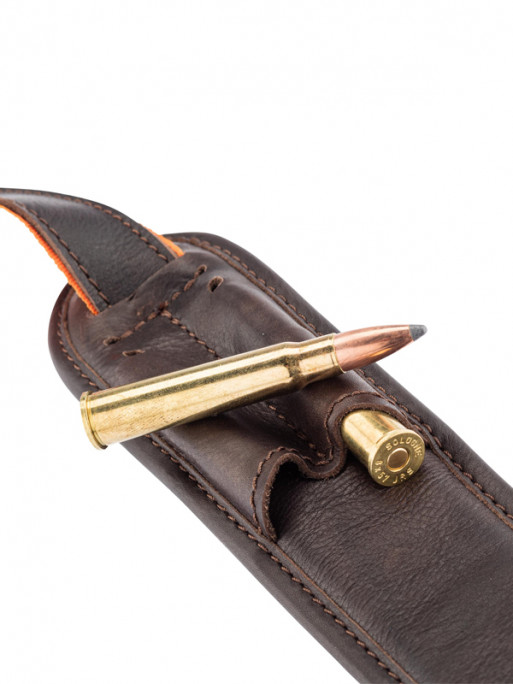 Bretelle de carabine en cuir avec cartouchière Country Sellerie