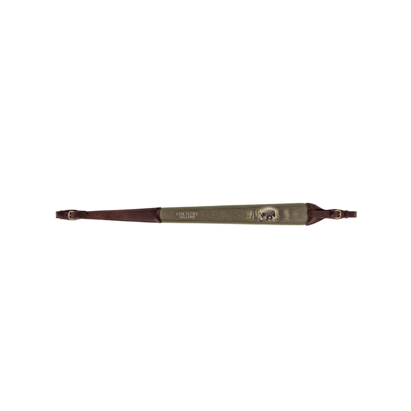 Bretelle cuir motif sanglier Country Sellerie