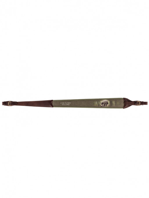 Bretelle cuir motif sanglier Country Sellerie