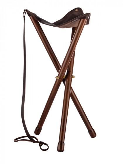 Siège trépied luxe pliant bois Country Sellerie