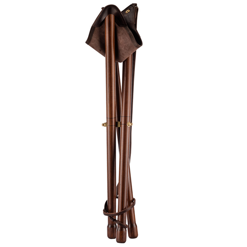 Siège trépied luxe pliant bois Country Sellerie