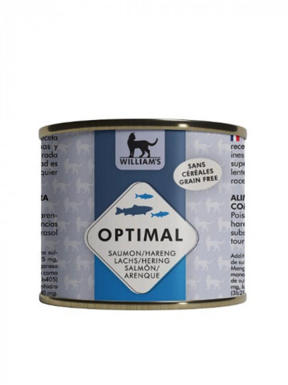 Pâtée pour chat Optimal saumon/hareng 190g William's