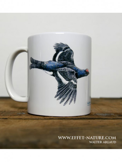 Mug céramique Plumes Tétras Lyre by Walter Arlaud
