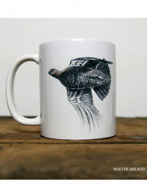 Mug céramique Plumes 'Grouse' by Walter Arlaud