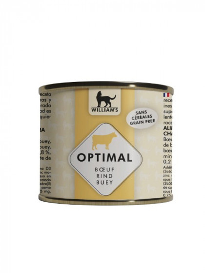 Pâtée pour chat Optimal boeuf 200g William's