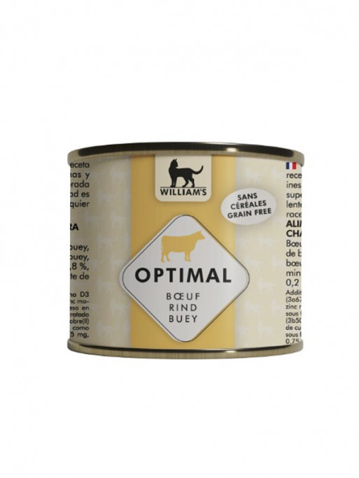 Pâtée pour chat Optimal boeuf 200g William's