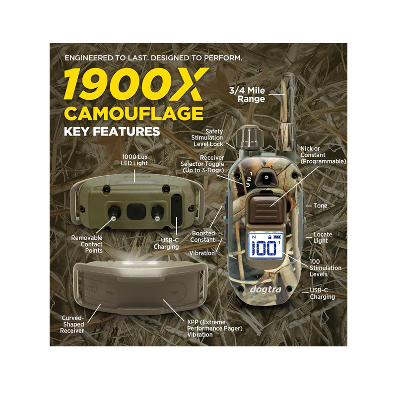 Pack de dressage 1200X Camo Edition 1 chien Dogtra