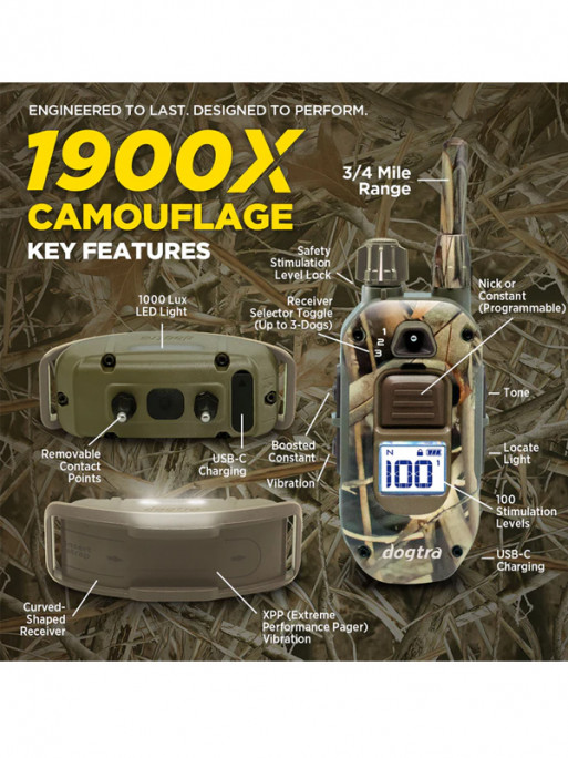 Pack de dressage 1200X Camo Edition 1 chien Dogtra