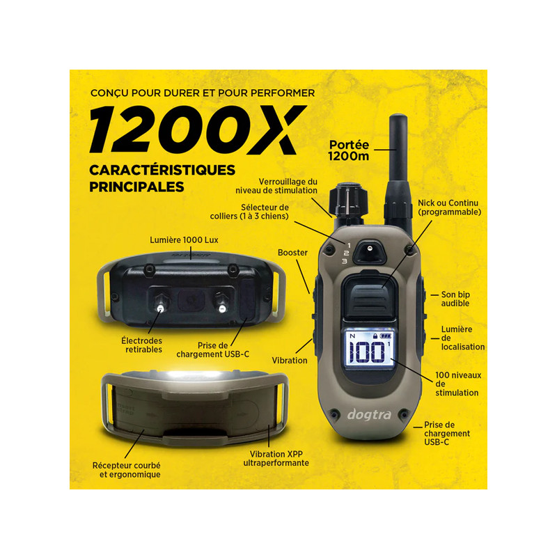 Pack de dressage 1200X 1 chien Dogtra