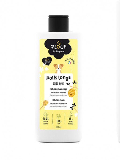 Shampoing Plouf poils longs chien 200ml Biogance