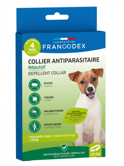 Collier antiparasitaire répulsif 35cm petits chien Francodex