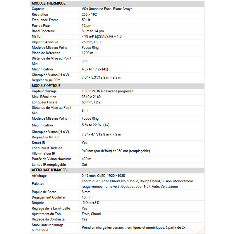 Jumelles de vision thermique Habrok 4K HE25L 2.0 HikMicro