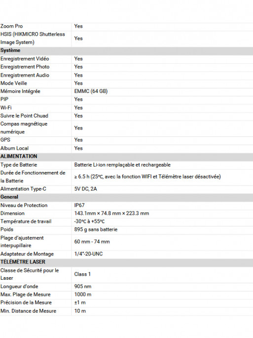 Jumelles de vision thermique Habrok 4K HE25L 2.0 HikMicro