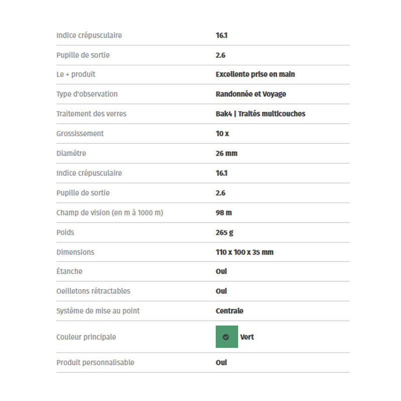 Jumelles U-Trail 10x26 Urikan