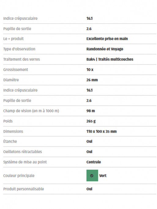 Jumelles U-Trail 10x26 Urikan
