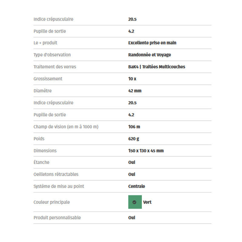 Jumelles U-Trail 10x42 Urikan
