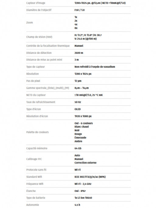Monoculaire thermique Sirius HD SA50 Pixfra