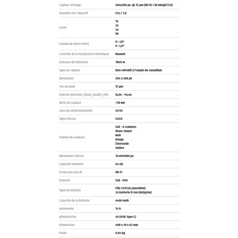 Lunette thermique Pegasus Pro 435 Pixfra