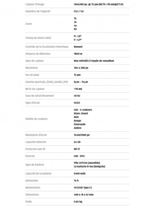 Lunette thermique Pegasus Pro 435 Pixfra