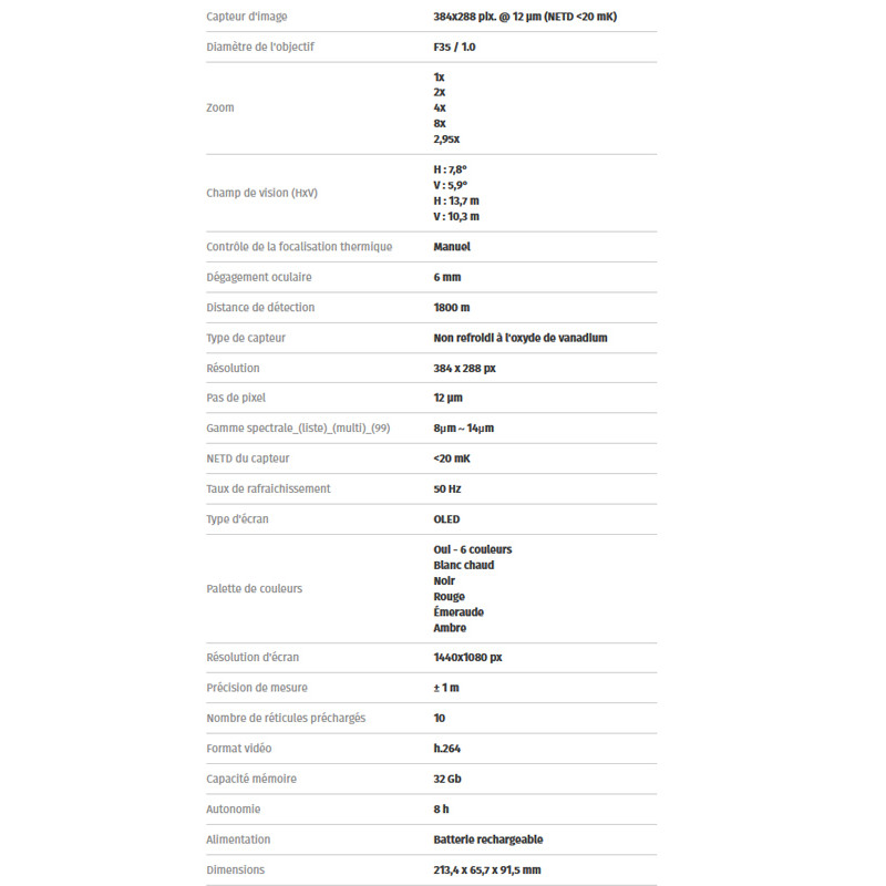 Clip-on thermique Chiron 435 LRF Pixfra