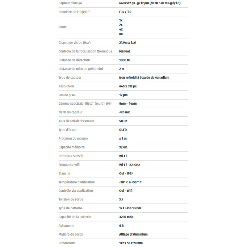 Monoculaire thermique A635P LRF Pixfra