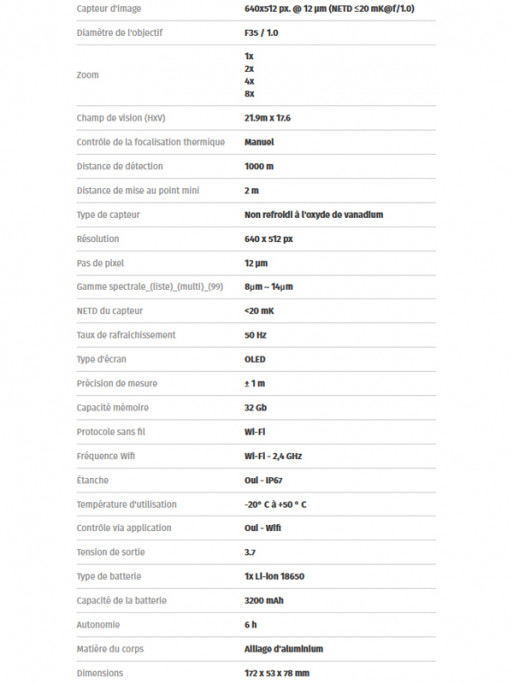 Monoculaire thermique A635P LRF Pixfra