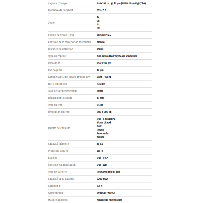 Monoculaire thermique Mile 2 M215M Pixfra