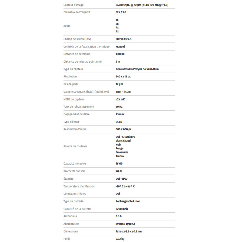 Monoculaire thermique Mile 2 M625 Pixfra
