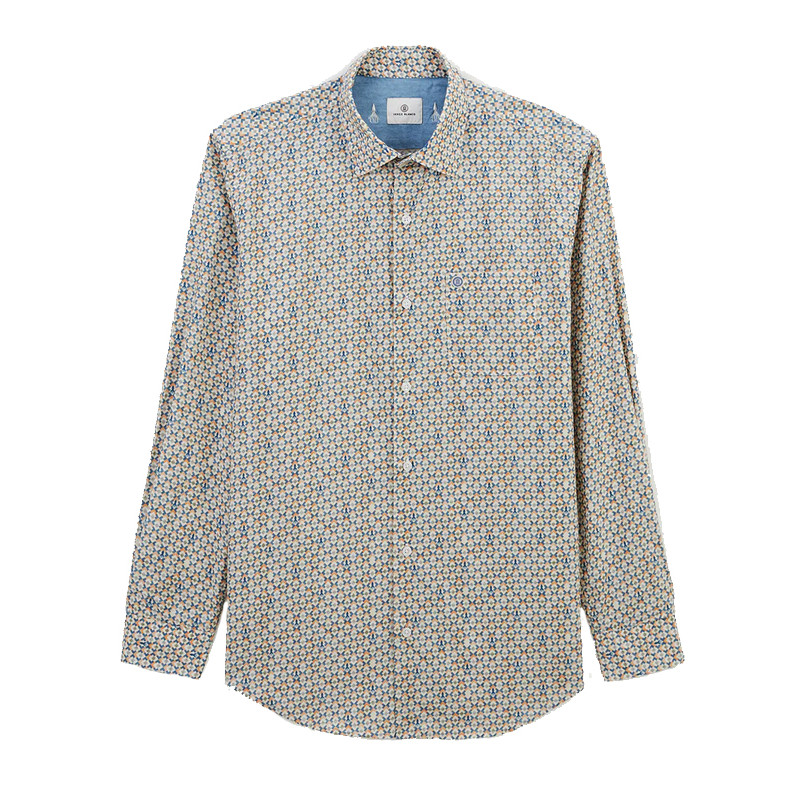 Chemise manches longues losange et pieuvre Serge Blanco